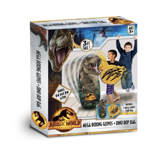 Jurassic World Dominion Mega Boxing Gloves Dino Bop Bag TRex Dino Inflatable 3ft - Picture 1 of 4